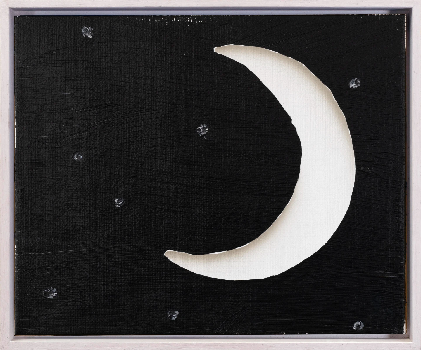 'Crescent Moon' 2025, acryl op linnen, 45 x 55cm.